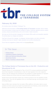 The College System of Tennessee newsletter
