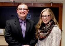 Dr. Scott Cook, Motlow honors program director, and JuliaAnna Dykes, national honors student of the year JuliAnna Dykes, Motlow State
