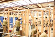 Students at work on their building and carpentry skills Students at work on their building and carpentry skills