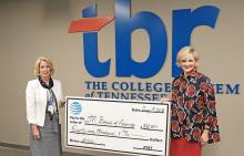 AT&T Tennessee President Joelle Phillips presents donation to Chancellor Flora W. Tydings AT&T Tennessee President Joelle Phillips presents donation to Chancellor Flora W. Tydings